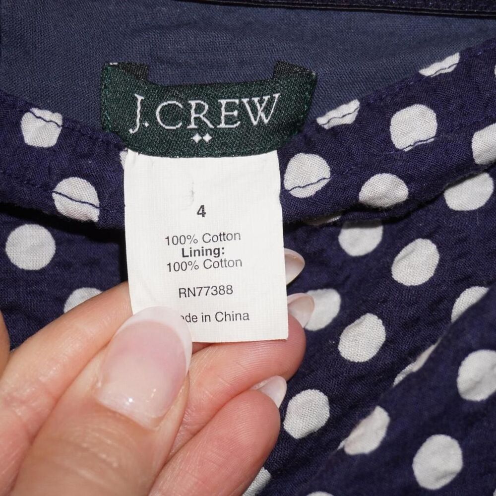Jcrew Women's Navy and Blue Dress - Picture 6 of 6